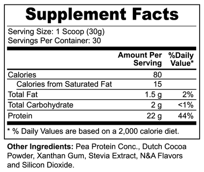 Vegan Pea Protein (Chocolate) - 2lb -  30 Servings